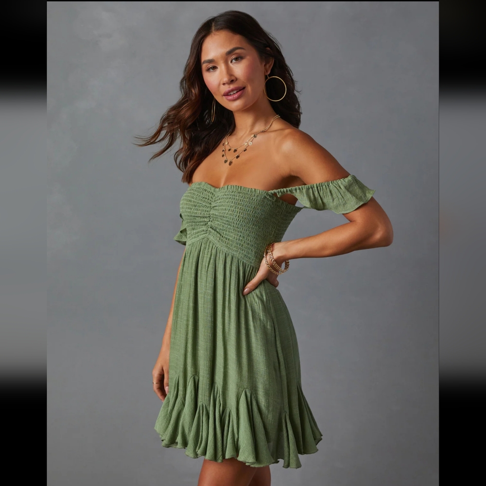 Vici Mahoney smocked mini dress